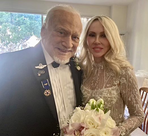 The second astronaut to walk on the moon got married for the fourth time on his 93rd birthday