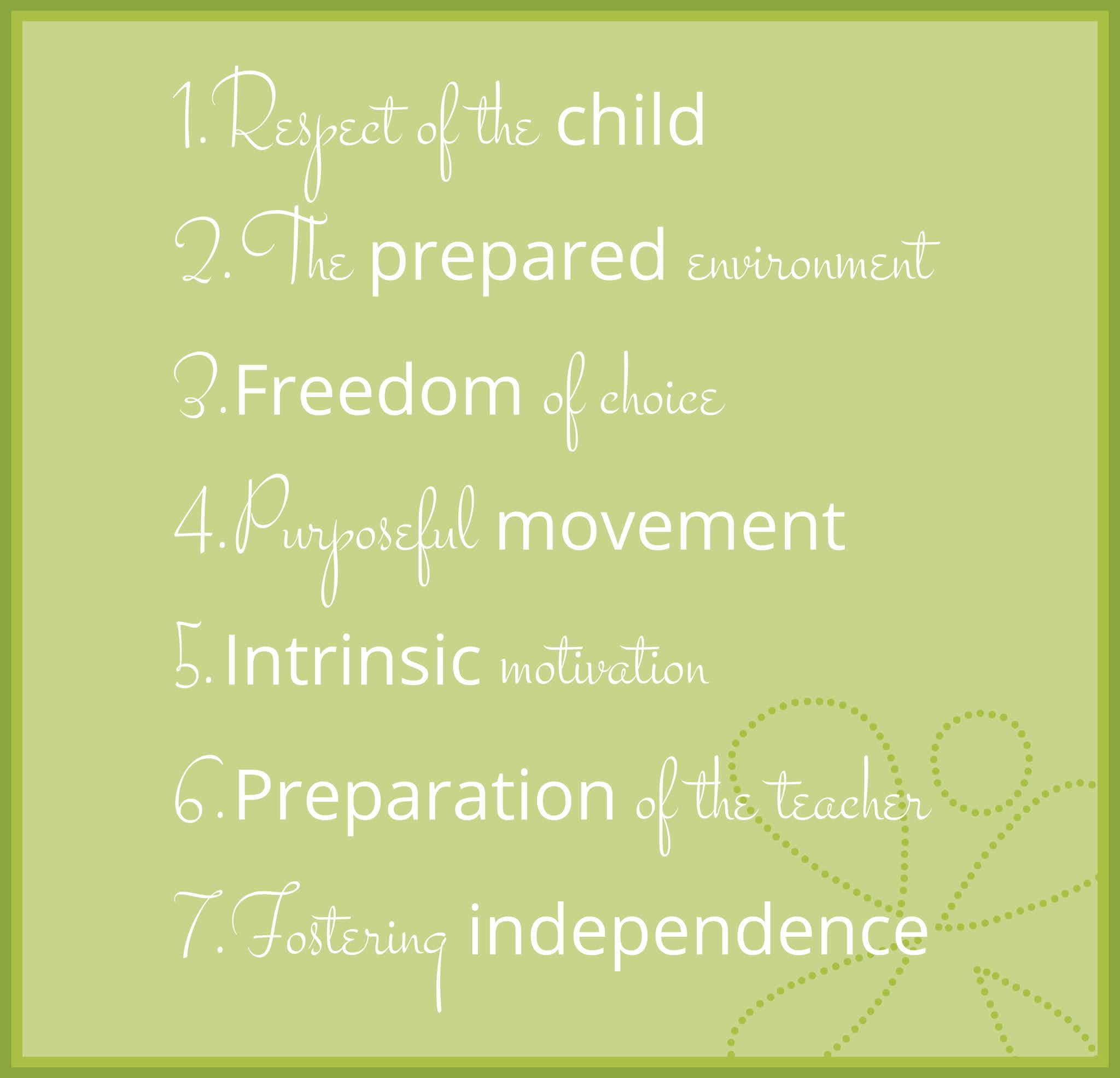 Montessori core principles.