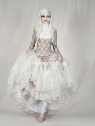 Vintage White Lace Steampunk Dress