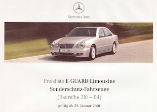 Mercedes-Benz W210 Preisliste Guard 29. Januar 2001