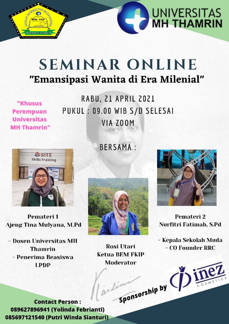 Seminar Online (Emansipasi Wanita di Era Milenial)