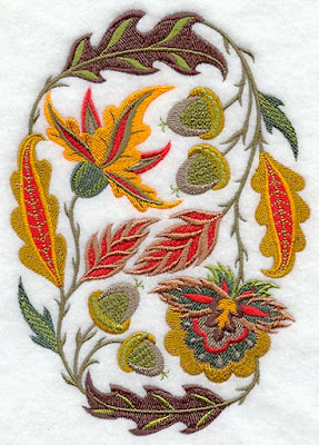 Oval shape embroidery design