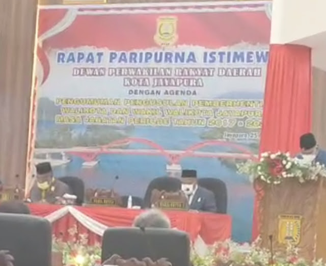 Sidang Paripurna Pemberhentian Walikota dan Wakil Walikota Jayapura Berlangsung Khidmat