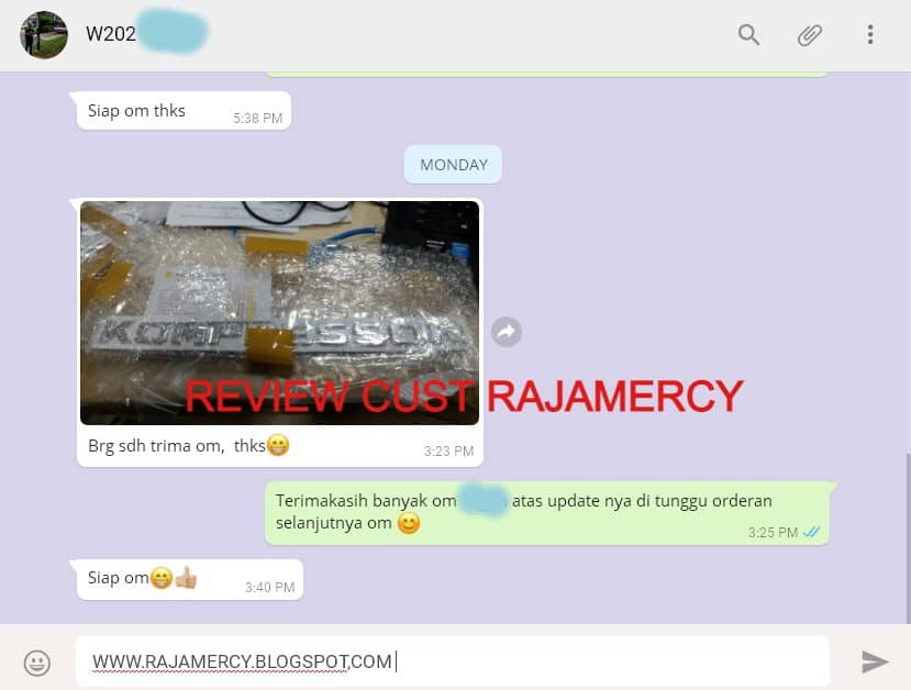 Review Customer Rajamercy Pembelian Emblem Tulisan Kompressor