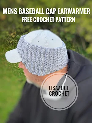 easy men's crochet ear warmer- crochet baseball cap earwarmer pattern FREE