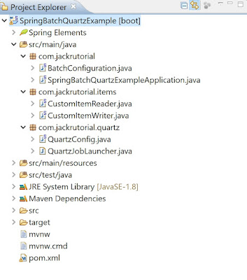 Project Structure Spring Boot Batch Quartz Scheduler