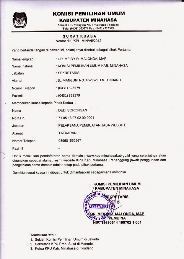 Format Contoh Surat Kuasa Yang Benar  Contoh Surat