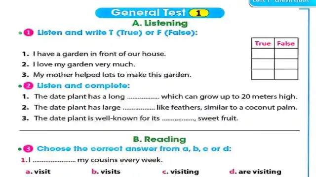 اجمل امتحان لغة انجليزية كونكت 6 على الوحدة الاولى للصف السادس الابتدائى الترم الاول 2024