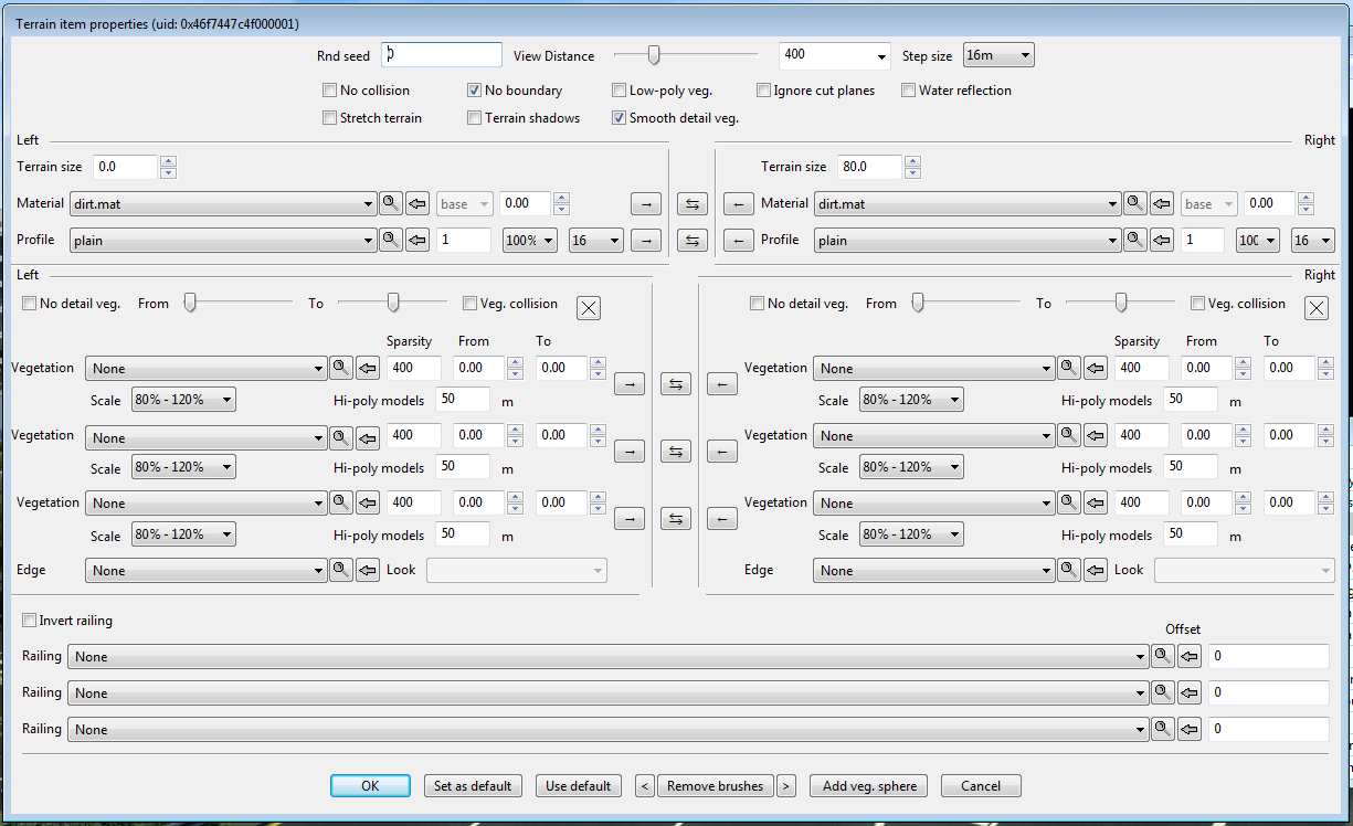 Items properties. Set_item_property параметры примеры. Offset Rail (right).