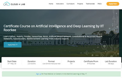 Course on Artificial Intelligence and-Deep Learning by IIT Roorkee, Cloud X course on AI