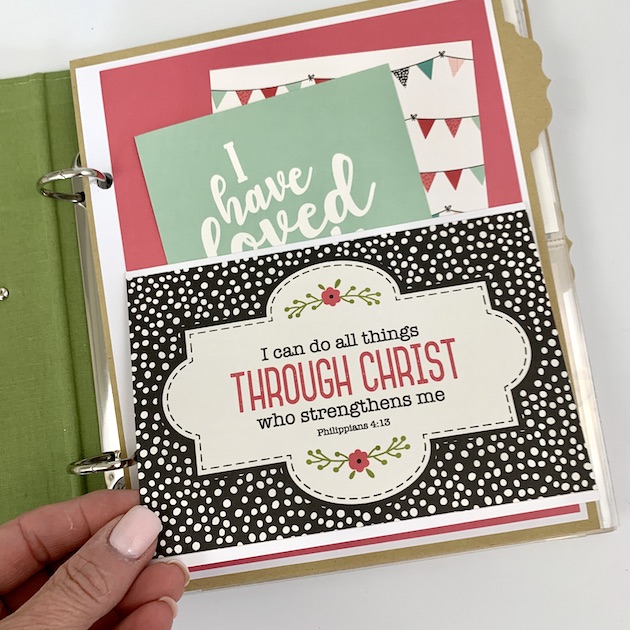 Faith Scrapbook Album Page with a pocket for notes, journaling, or bible verses