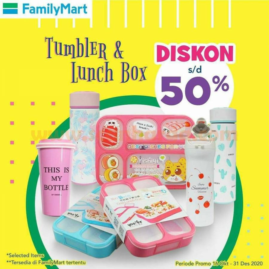 Family Mart Promo Tumbler dan Lunch Box Diskon hingga 50%