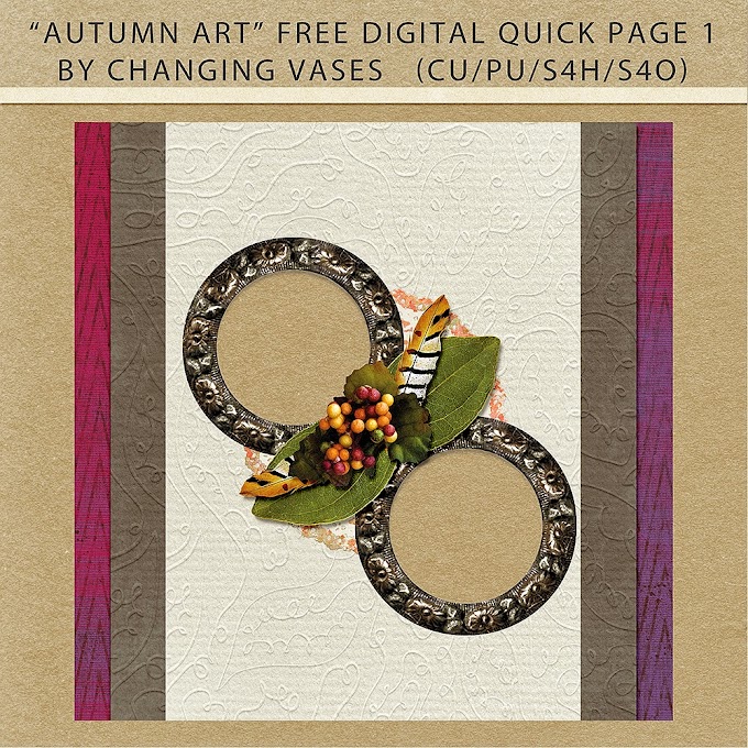 3 Free Autumn Art Quick Scrapbook Page Layouts