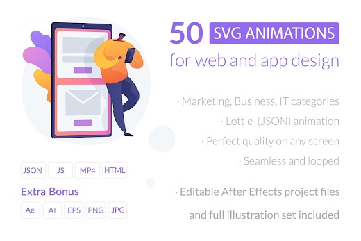 SVG Vector 50 SVG animations for UI design is an awesome source for free SVG files