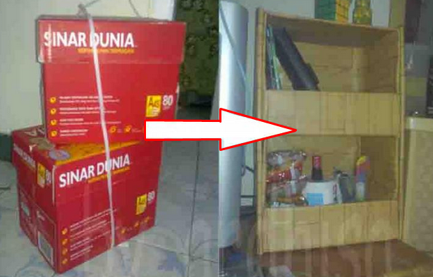 Cara membuat lemari pakaian dari barang bekas Kardus