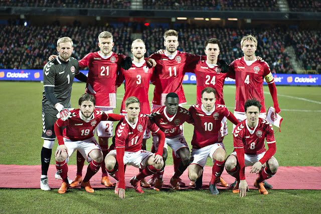 Formación de Dinamarca ante Chile, amistoso disputado el 27 de marzo de 2018