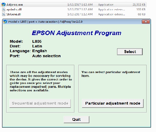 epson l805 adjustment program resetter 100 working  free download