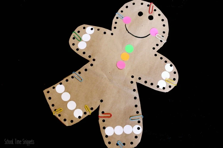 gingerbread man lacing craft