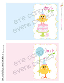 thank you cards, happy birthday easter chick, easter birthday thank you cards