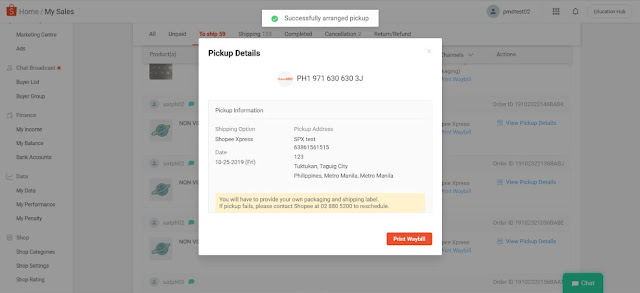 Print Shopee Air Waybill using PC - Step 4