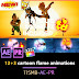 12+3 beautiful cartoon variety show flame combustion elements and title animation AE template PR preset