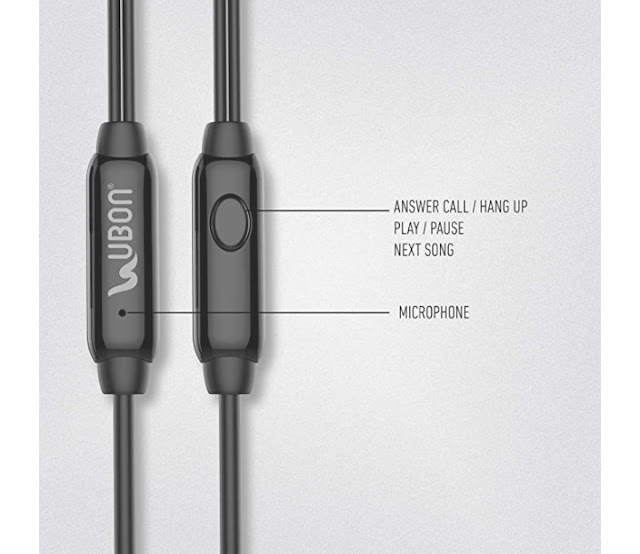 Ubon Gp-121 Noise Isolating Universal Wired Headphone With Mic