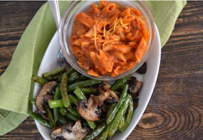 GARLIC ROASTED GREEN BEANS AND MUSHROOMS #vegetarian 