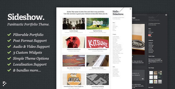 Sideshow - Funktastic WordPress Theme Free Download by ThemeForest.