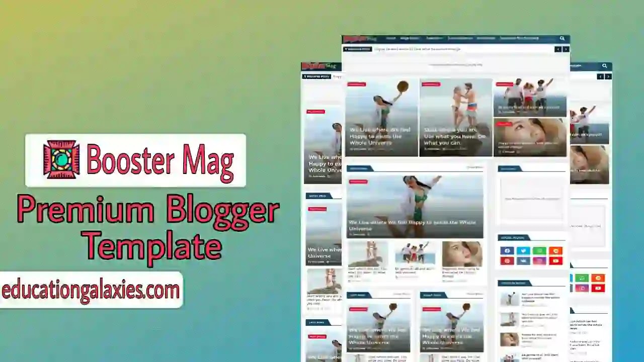 Booster Mag Premium Blogger Template Free Download Latest