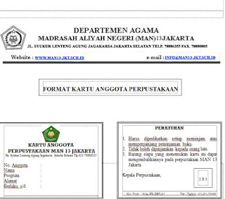  Perpustakaan merupakan jantungnya sebuah sekolah Unduh Format Kartu Anggota Perpustakaan