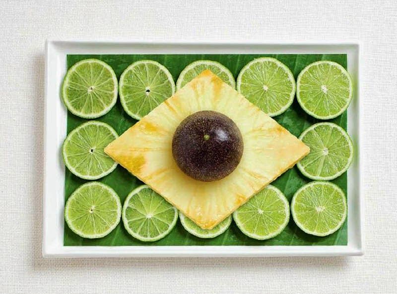 18 National Flags Made From Food - Brazil
