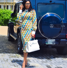 Chika Ike slays in new photo with her G-Wagon