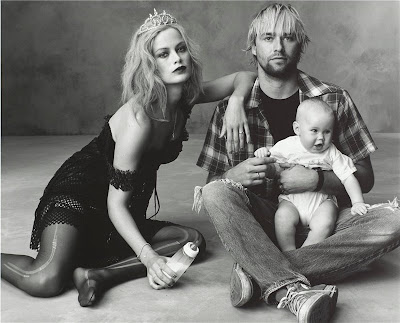 Jake Schroeder as Kurt Cobain and their daughter as Frances Bean Cobain