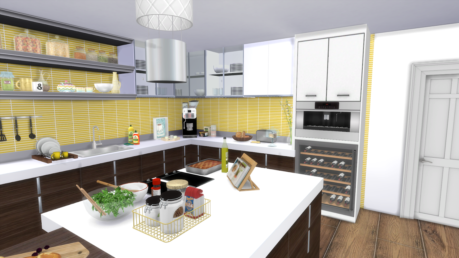 Sims 4 - Yellow Kitchen (Download + Favorite CC Creators ...