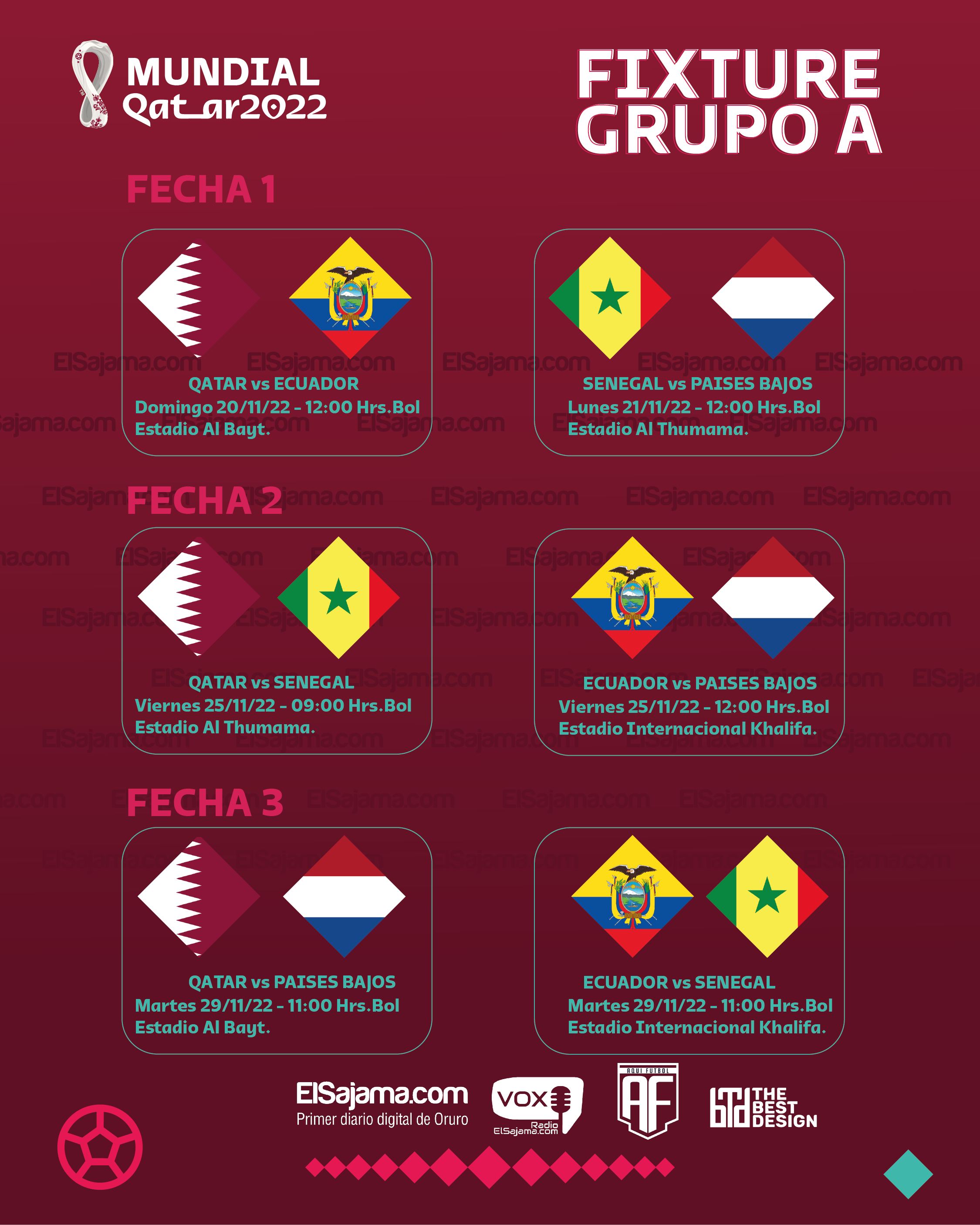 clicregional - #Fútbol  MUNDIAL QATAR 2022. Fechas, horarios