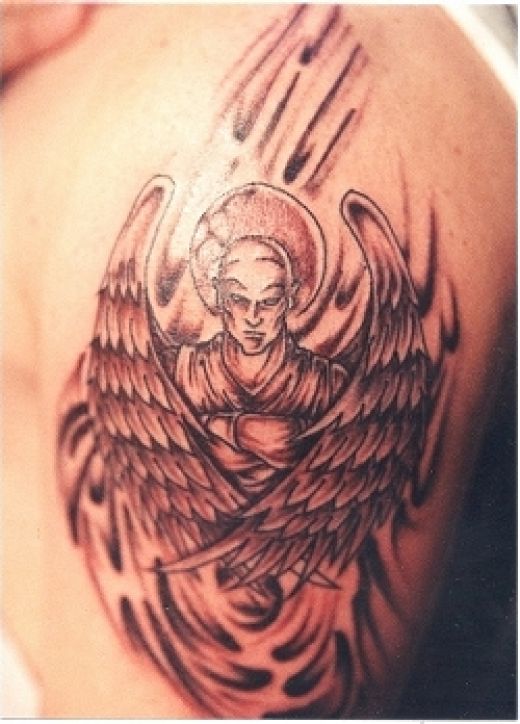man angel tattoo