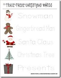 FREE Christmas Preschool Printable - Writting Skills