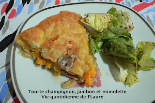 Vie quotidienne de FLaure: Tourte champignon, jambon et mimolette 