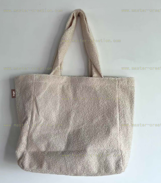 beige plush tote