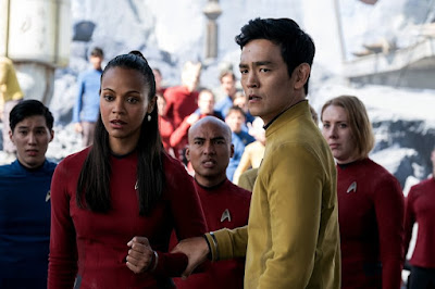 Zoe Saldana and John Cho in Star Trek Beyond