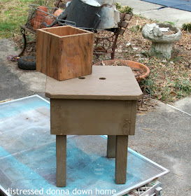 bench paint makeovers, Krylon Coll Ocean Breeze, primitive furniture