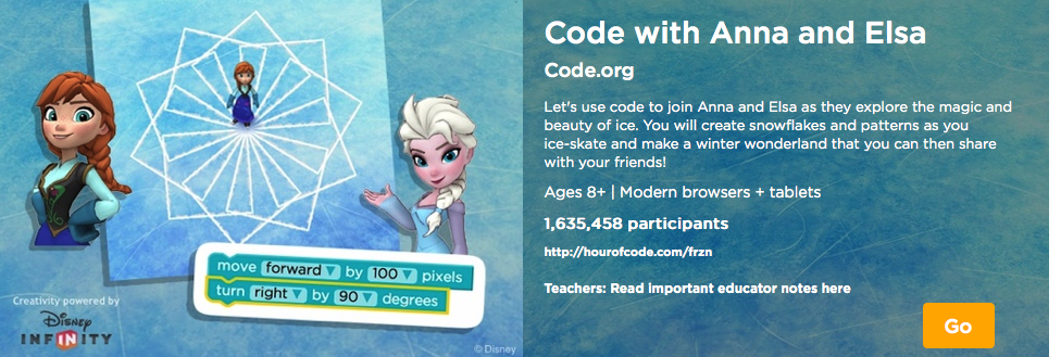http://studio.code.org/s/frozen/stage/1/puzzle/1
