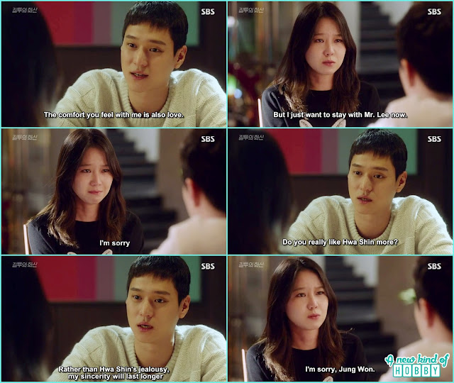  jung won told na ri rather then hwa shin jealousy my sincereity will last longer and na was sorry for him - Jealousy Incarnate - Episode 19 (Eng sub)