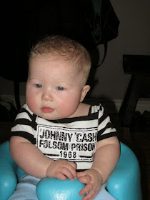 bumboo baby, baby in Johnny Cash onesie