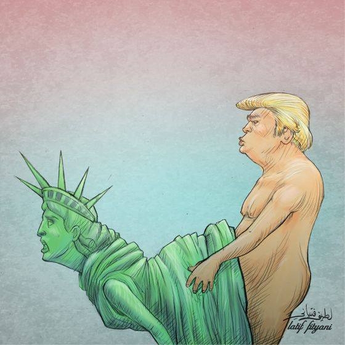 15+ Cartoonists Around The World Illustrate How They Feel About Trump Becoming President - Trump Caricature