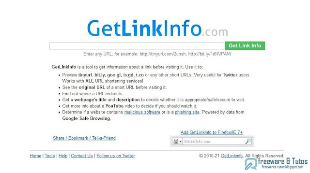 GetLinkInfo : un outil pratique pour vérifier l'adresse complète d'un lien raccourci sans avoir à l'ouvrir