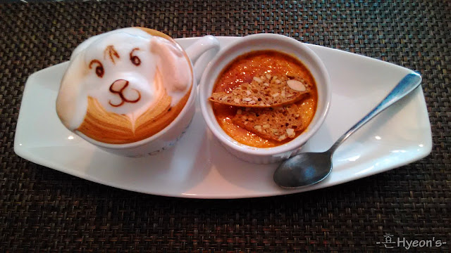 tiramisu latte set coffee on the table