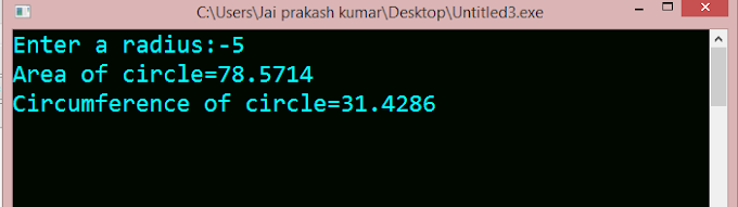 Calculate area and circumference of the circle in C++ program