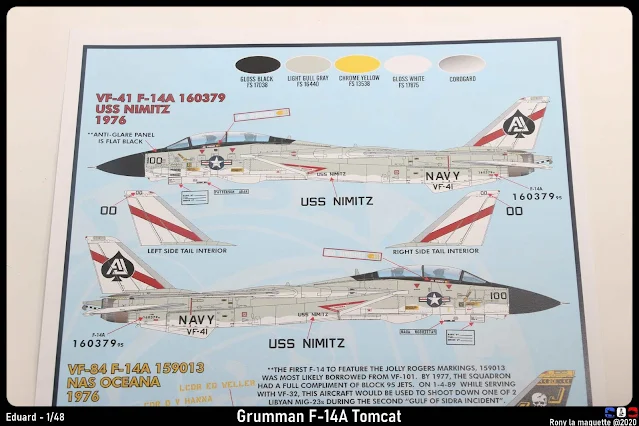 Planche de décalcomanie du F-14A Tomcat