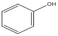 fenol, struktur kimia fenol. phenol structure